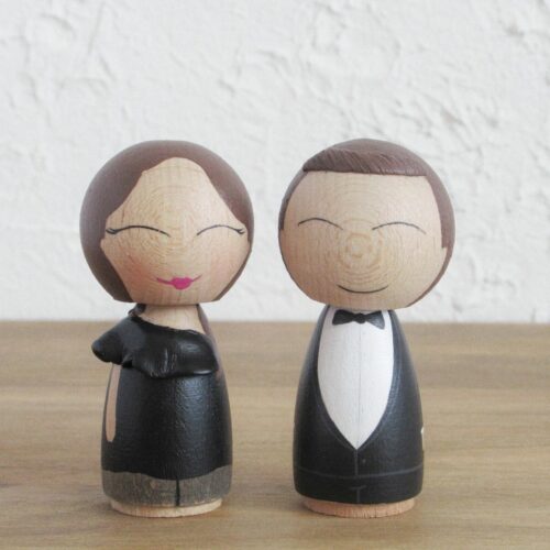 Pareja kokeshi personalizada S - Imagen 4