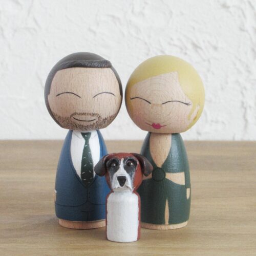 Pareja kokeshi personalizada S - Imagen 3