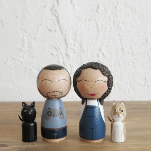 Pareja kokeshi personalizada S - Imagen 10