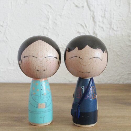 Pareja kokeshi personalizada M - Imagen 2