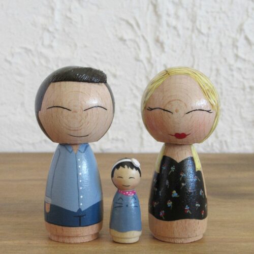 Pareja kokeshi personalizada S - Imagen 11