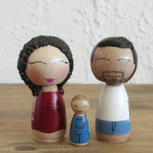 Pareja kokeshi personalizada S - Imagen 12