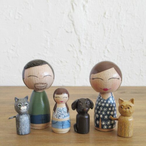 Pareja kokeshi personalizada S - Imagen 2