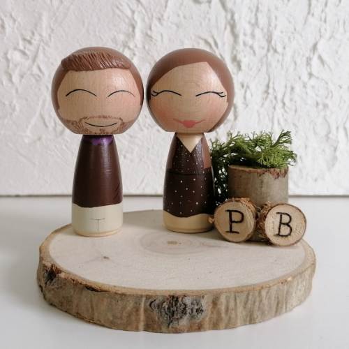 Pareja kokeshi personalizada M - Imagen 8