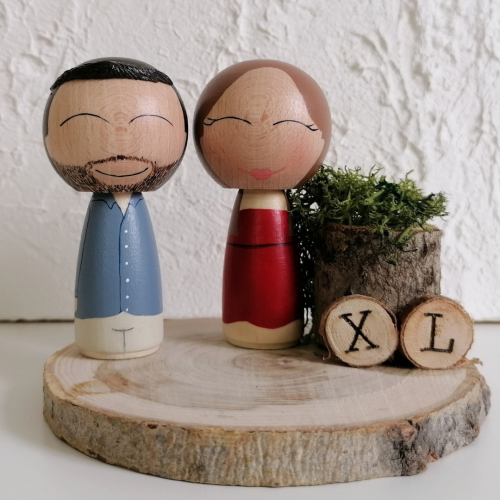 Pareja kokeshi personalizada M - Imagen 7