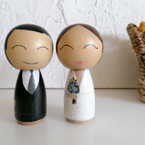 Novios personalizados kokeshi L - Imagen 2