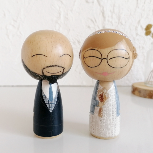 Novios personalizados kokeshi M - Imagen 5