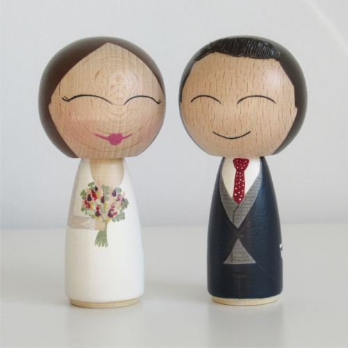 Novios personalizados kokeshi M - Imagen 3
