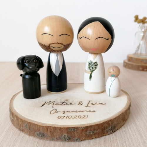 Novios personalizados kokeshi M - Imagen 2