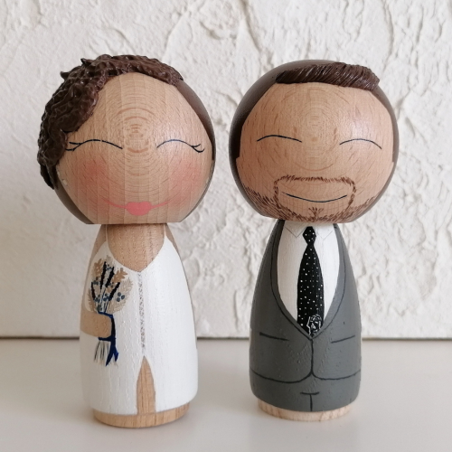 Novios personalizados kokeshi L - Imagen 8
