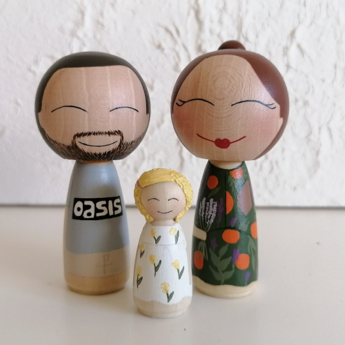 Pareja kokeshi personalizada M - Imagen 6