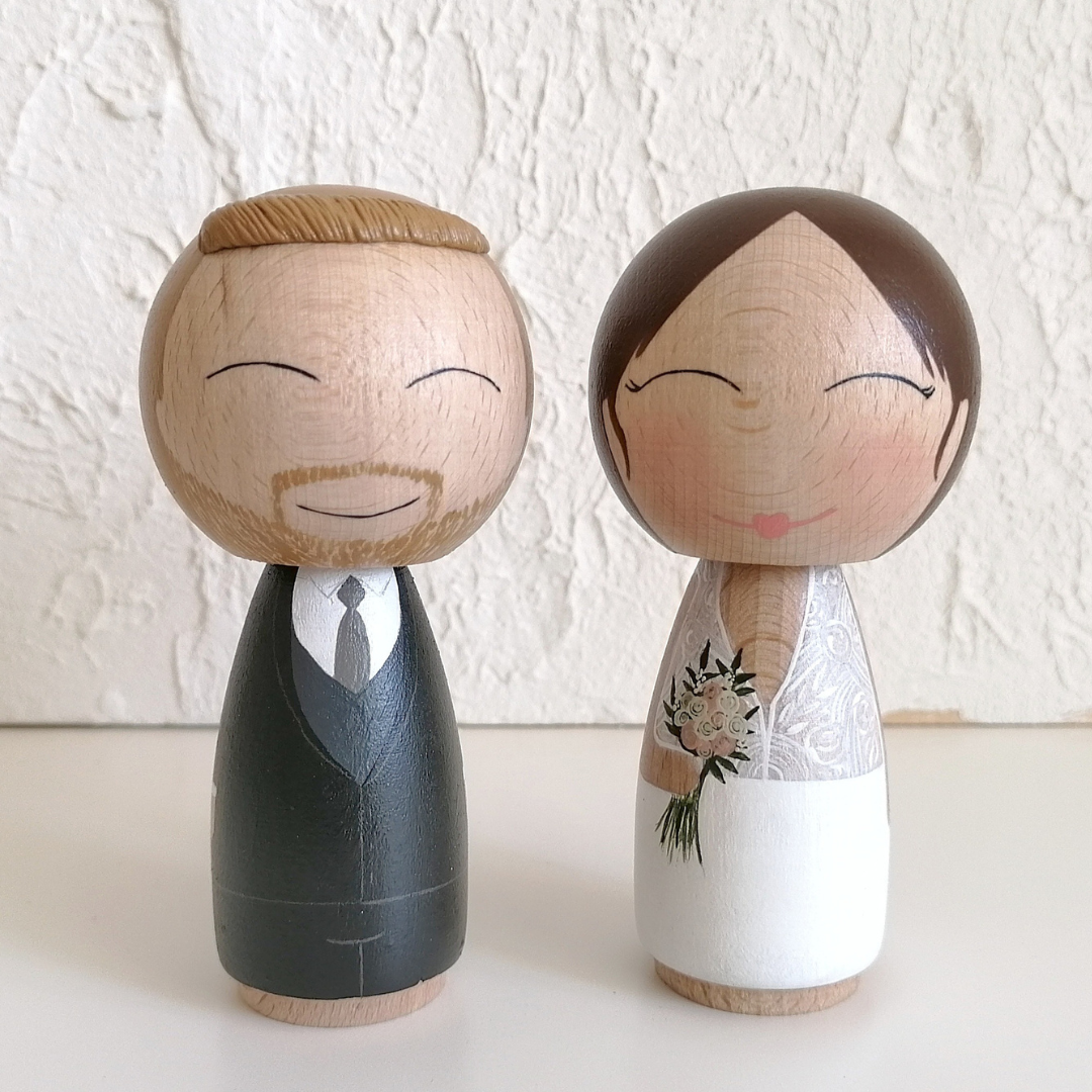 novios personalizados kokeshi L