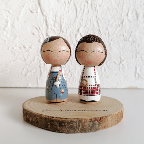 Pareja kokeshi personalizada S - Imagen 7