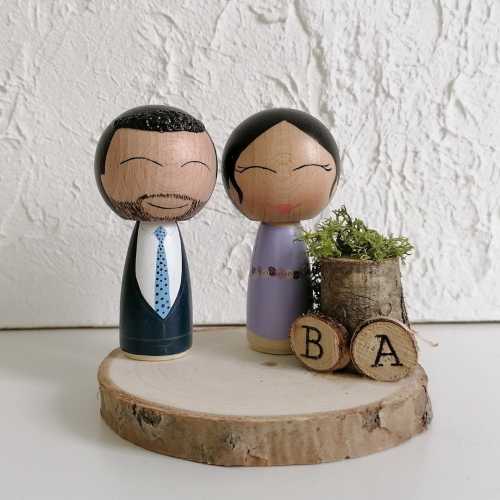 Pareja kokeshi personalizada M - Imagen 9