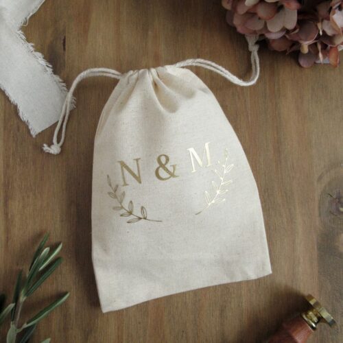 Bolsa de arras personalizada.