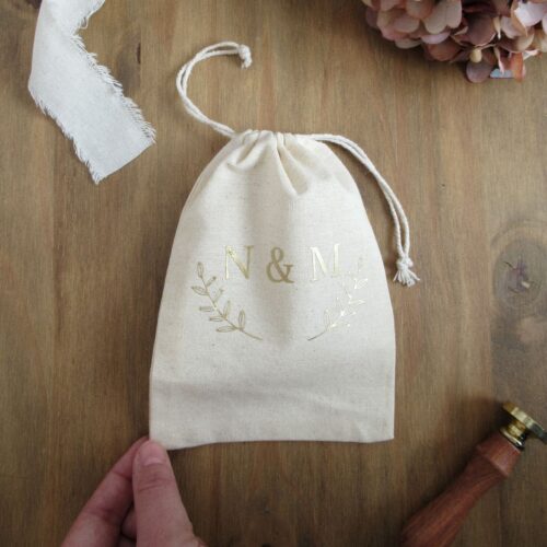 Bolsa de arras personalizada.