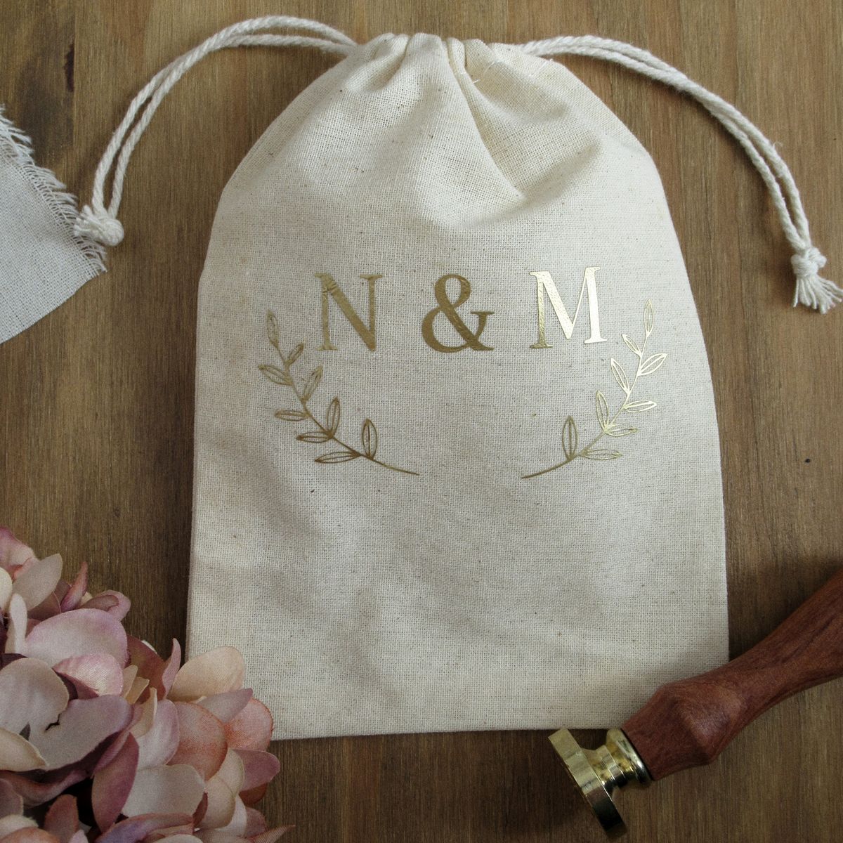 Bolsa de arras personalizada.