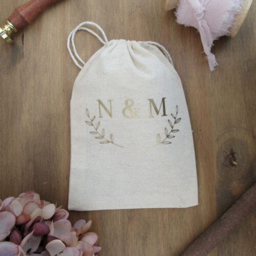Bolsa de arras personalizada.