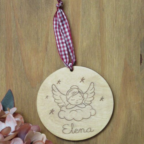 placa de madera angel de la guarda.