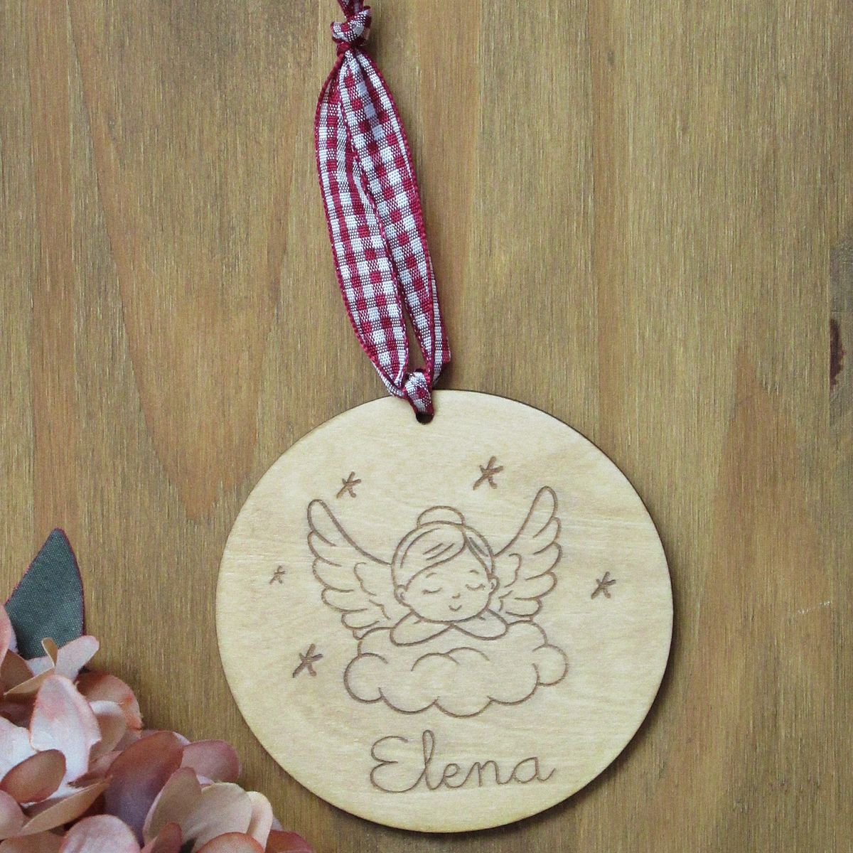 placa de madera angel de la guarda.