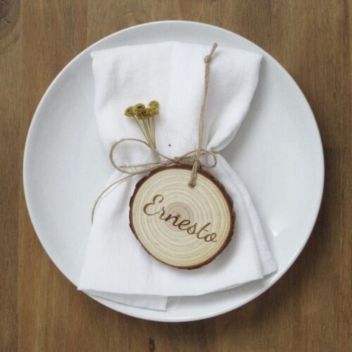 rodajita de madera grabado nombre personalizado