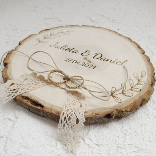 Porta alianzas madera grabado personalizado
