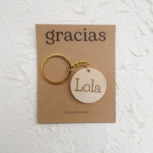 Llavero personalizado con nombre.